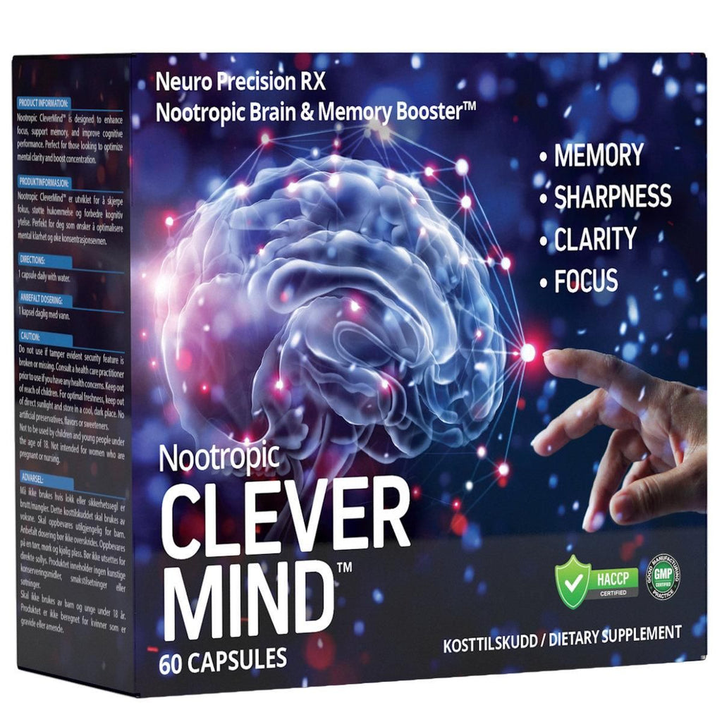 boks med nootropic clever mind for bedre hukommelse / fokus