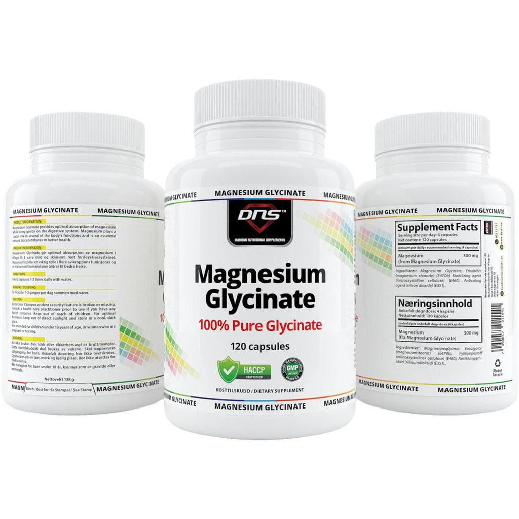 DNS 100% Magnesium Glycinate 120 kapsler-Highwhey.no