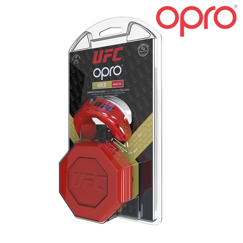 OPRO UFC Gold Level Tannbeskytter Rød/Sølv-Highwhey.no